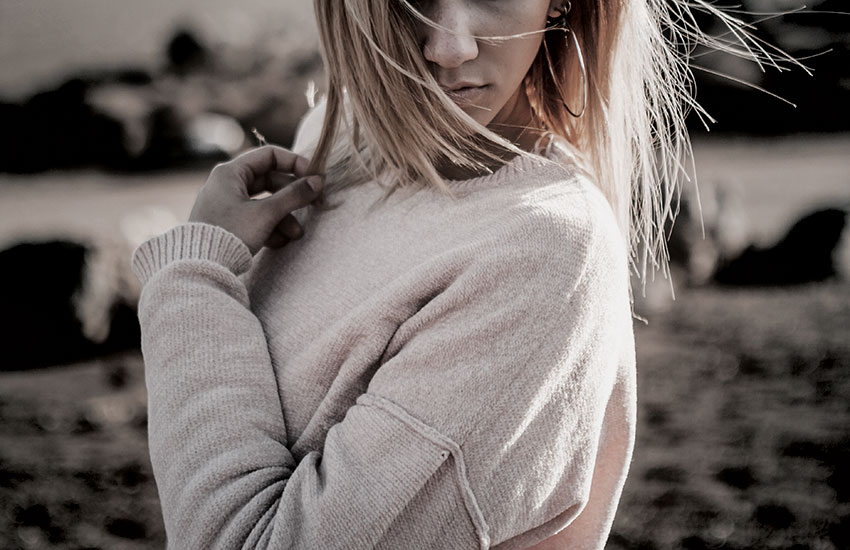 a young girl sad