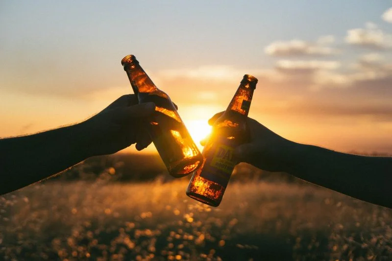two people drinking