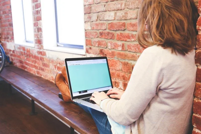 woman on her laptop